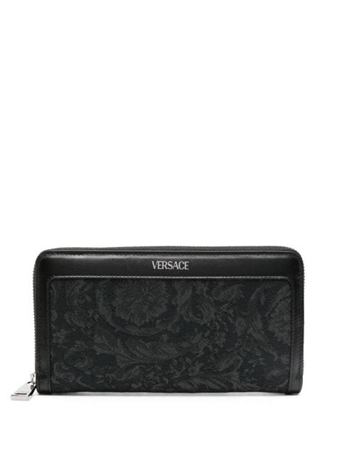 versace barocco print wallet|Barocco Jacquard Wallet Black,Print .